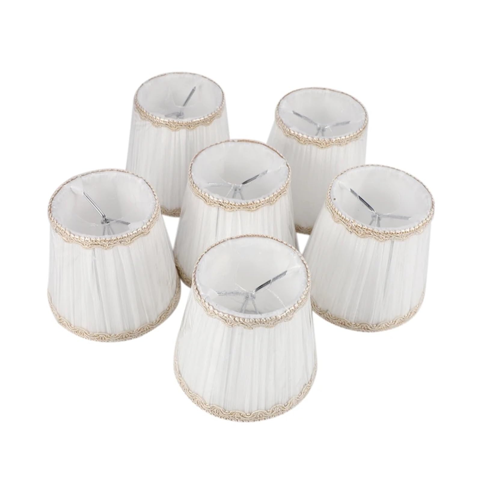 Abat-Jour de Lustre, Uniquement for Les Ampoules de Bougies, Abat-Jour à Clipser, Lot de 6, Blanc fangzi