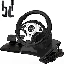 NBCP Racing Wheel with 270/900° Rotation, PC Steering Wheel with Pedals, Dual-Motor Vibration & Gear Shifter for Xbox Series X|S, Xbox One, PS4, PS3, PC, Switch, Xbox 360 – Driving Sim Experience