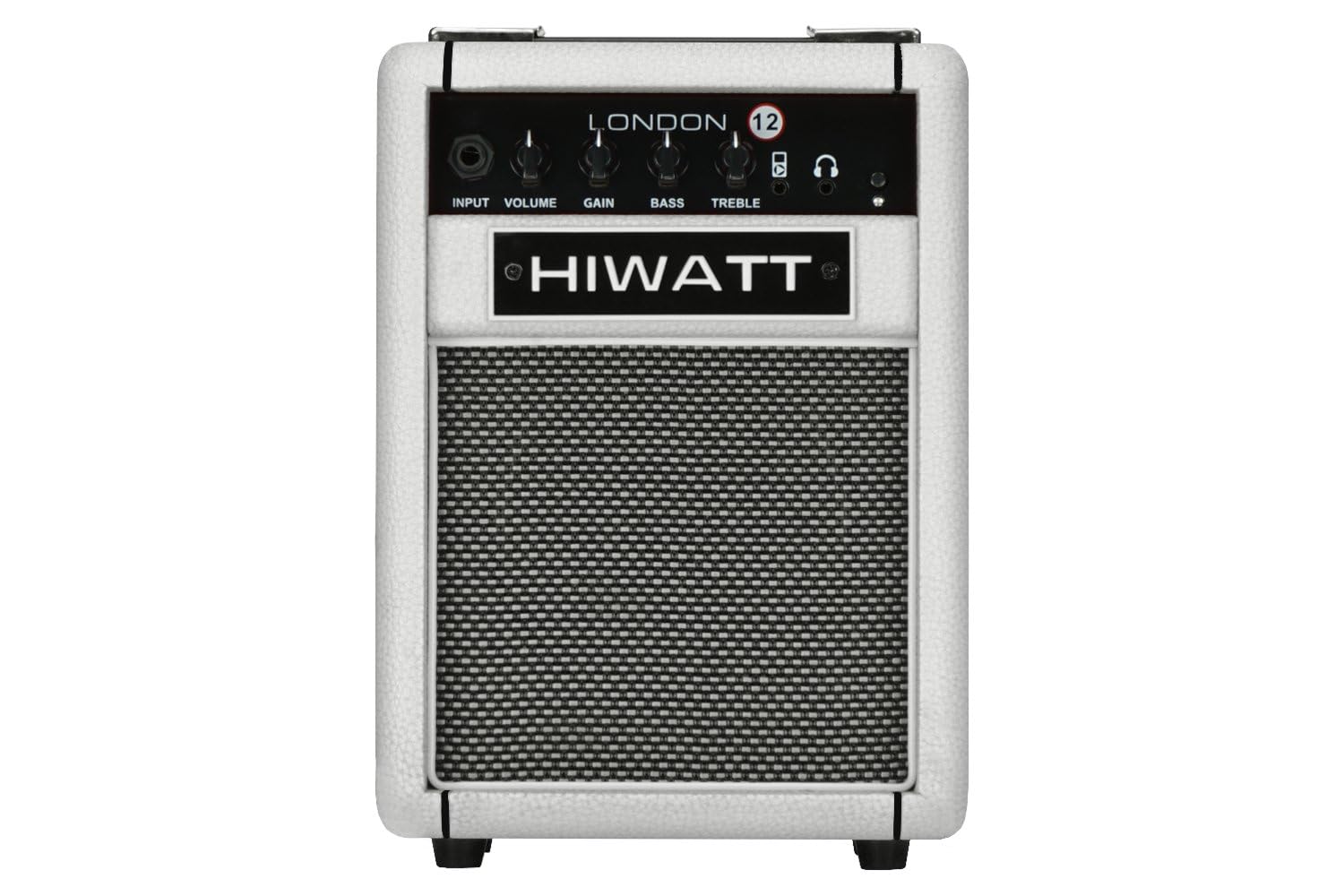 HIWATT - London 12 Amplificatore Combo per Chitarra 12W, 1 Canale, Bluetooth, Uscita Cuffie 3.5 mm, AUX In, Controlli Volume, Gain, Alti e Bassi, Alimentatore Incluso, Colore White
