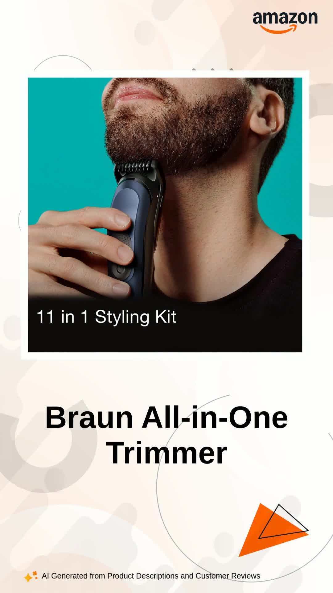 Braun All-in-One Trimmer for Men, From Gillette, 11-in-1, For Face