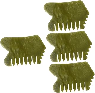 KALLORY 4 Pçs Xiuyan Jade Pente De Massagem Ferramentas Domésticas Ferramenta De Massagem De Enfermagem Massageador Meridiano Placa De Raspagem Placa De Raspagem Placa De Massagem Placa