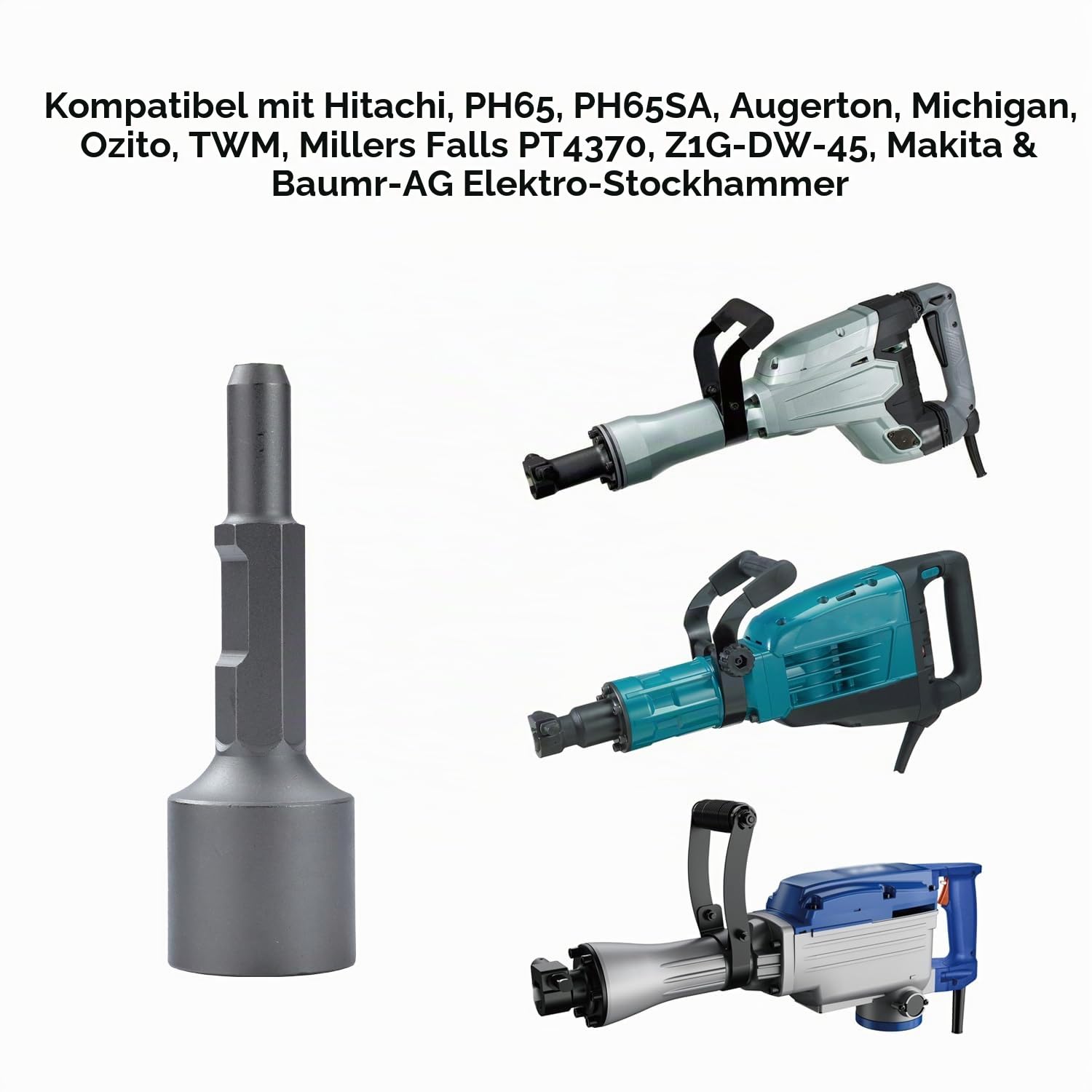 TOPWAY 65A Jack Hammer Star Picket Pfosten Driver Treiber Meißel Bit 50x70x220 mm für Abbruch-Presslufthammer Jackhammer Breaker 121144