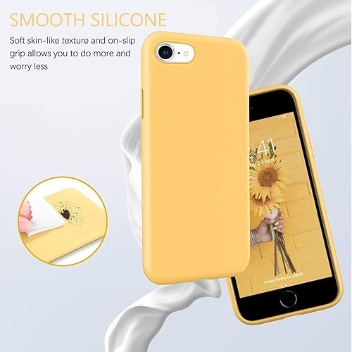 Miniatura 6 de IceSword Funda para iPhone SE 3 2022 actualizada iPhone SE 2020 (2 generación)iPhone 7iPhone 8 funda de silicona amarilla, funda de goma de gel de