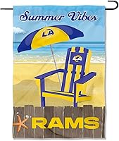 Vista 1 de WinCraft Bandera de jardín decorativa de verano de Los Angeles Rams de doble cara
