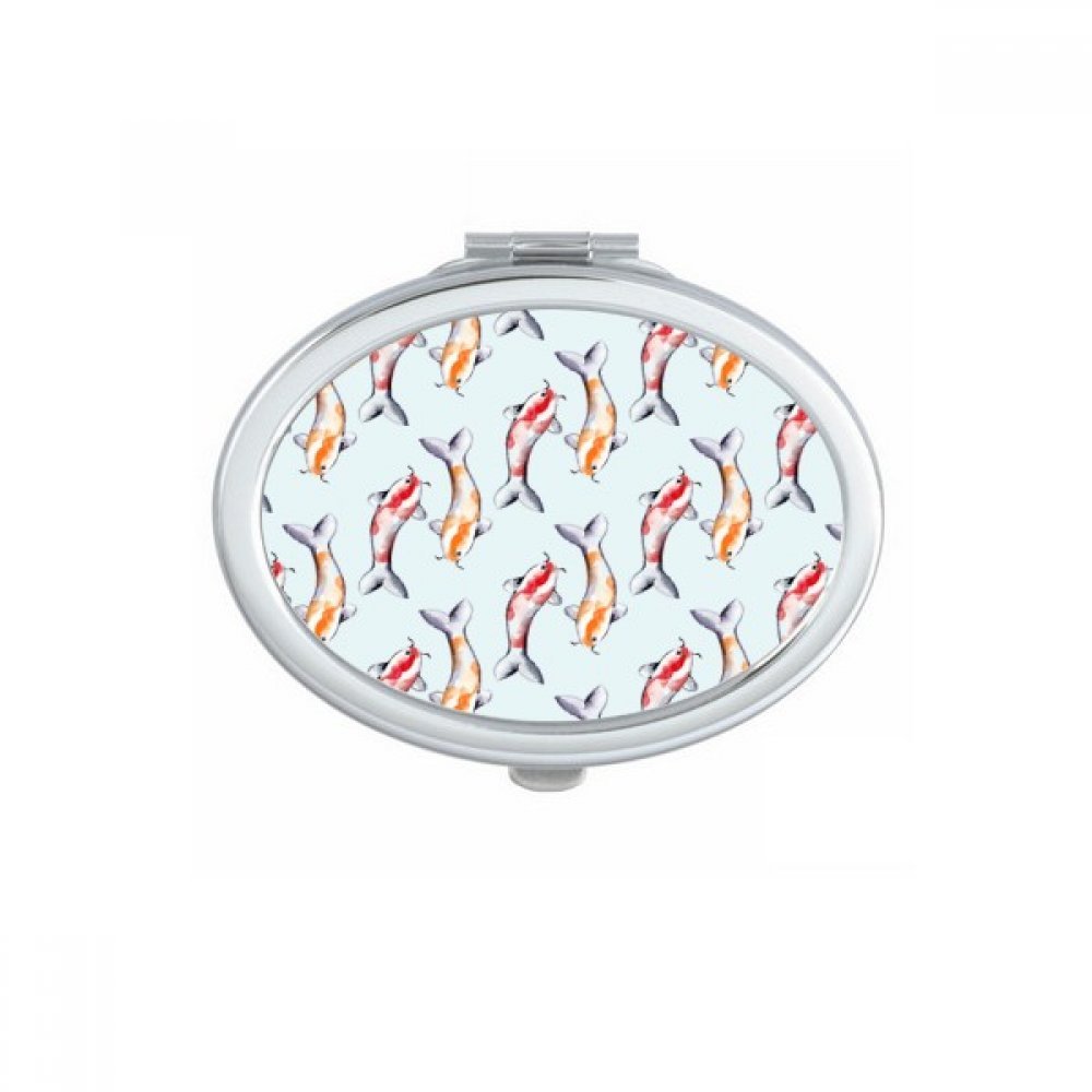Miroir de poche ovale avec papillon rose et rouge petit format compact de maquillage portable