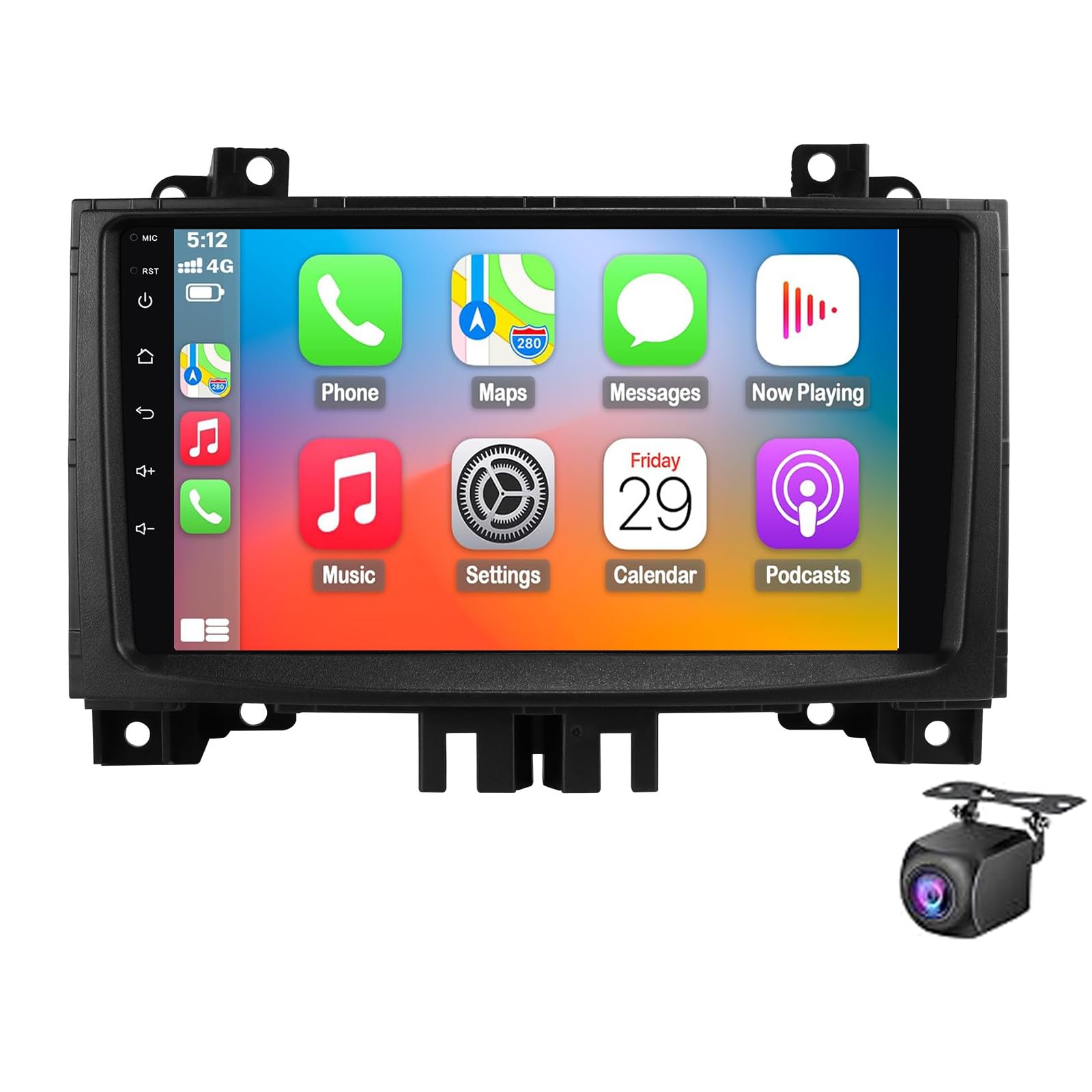 9 Inches IPS Car Stereo Radio for V-W Crafter 2006-2016,Built-in Wireless CarPlay &Android Auto Android 15 Touchscreen Stereo,Support WiFi GPS WiFi Navigation Bluetooth FM AHD SWC B(Size:8Core 6+128G)