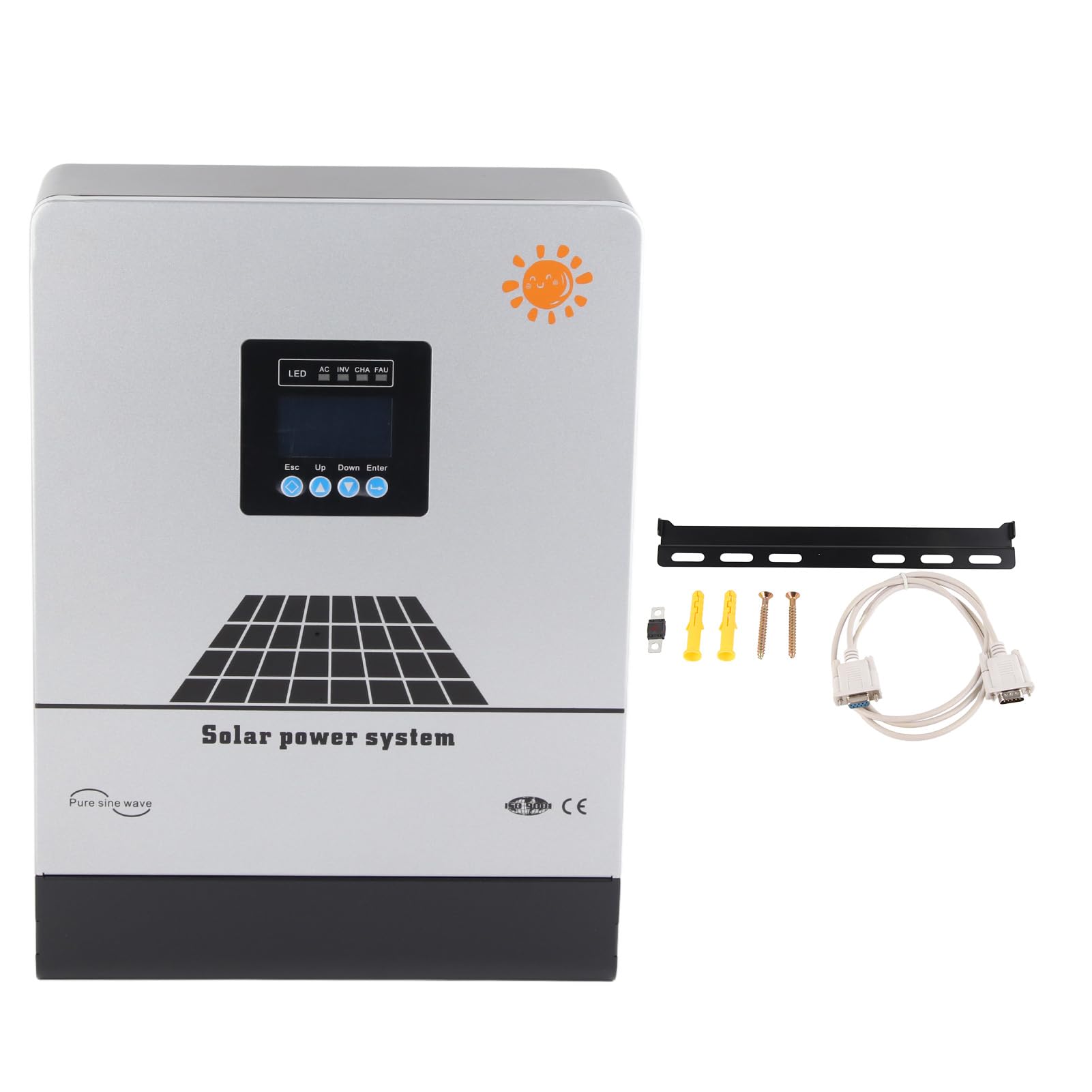 Inwerter Solarny 5KW, Hybrydowy Inwerter ładowarki Słonecznej z Wbudowanym Kontrolerem MPPT Akcesorium do Systemu Zasilania energią słoneczną do Systemu Off-grid