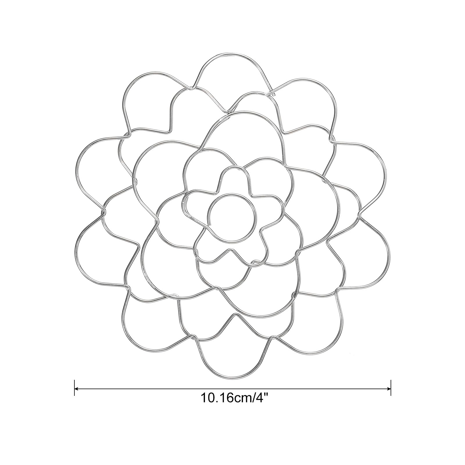 PATIKIL 4 Inch Flower Arranger Lid with 2 Clips, Stainless Steel Flower Arrangement Holder Frog Lid Floral Vase Insert for Bouquets Stems Plant Fixation, Silver Tone