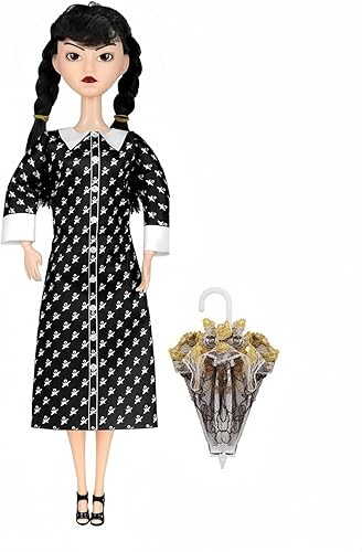 BEMKWG 11.5 pulgadas, las articulaciones pueden moverse y puntos de manga larga, cabello negro, tacones altos negros, regalo para niñas y fanáticos