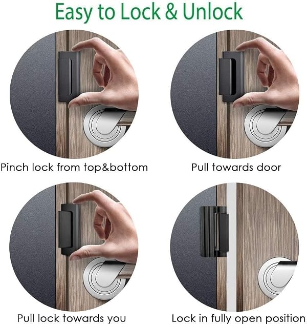 Home Security Door Reinforcement Lock for Kids Safety Upgraded Front Door Locks Withstand 800 lbs Metal Child Proof Door Latch Lock for Inside Door Top Extra Flip Lock High Deadbolt Lock Home Defender by CRANACH - Image 9