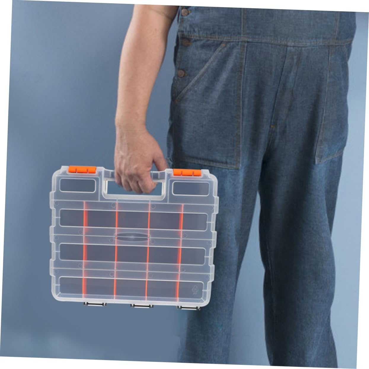 Caja de Almacenamiento de Plástico para Herramientas Compartimentos | Tapa Transparente, Reutilizable, Rejillas Múltiples, para Componentes Electrónicos y Kits Pequeños