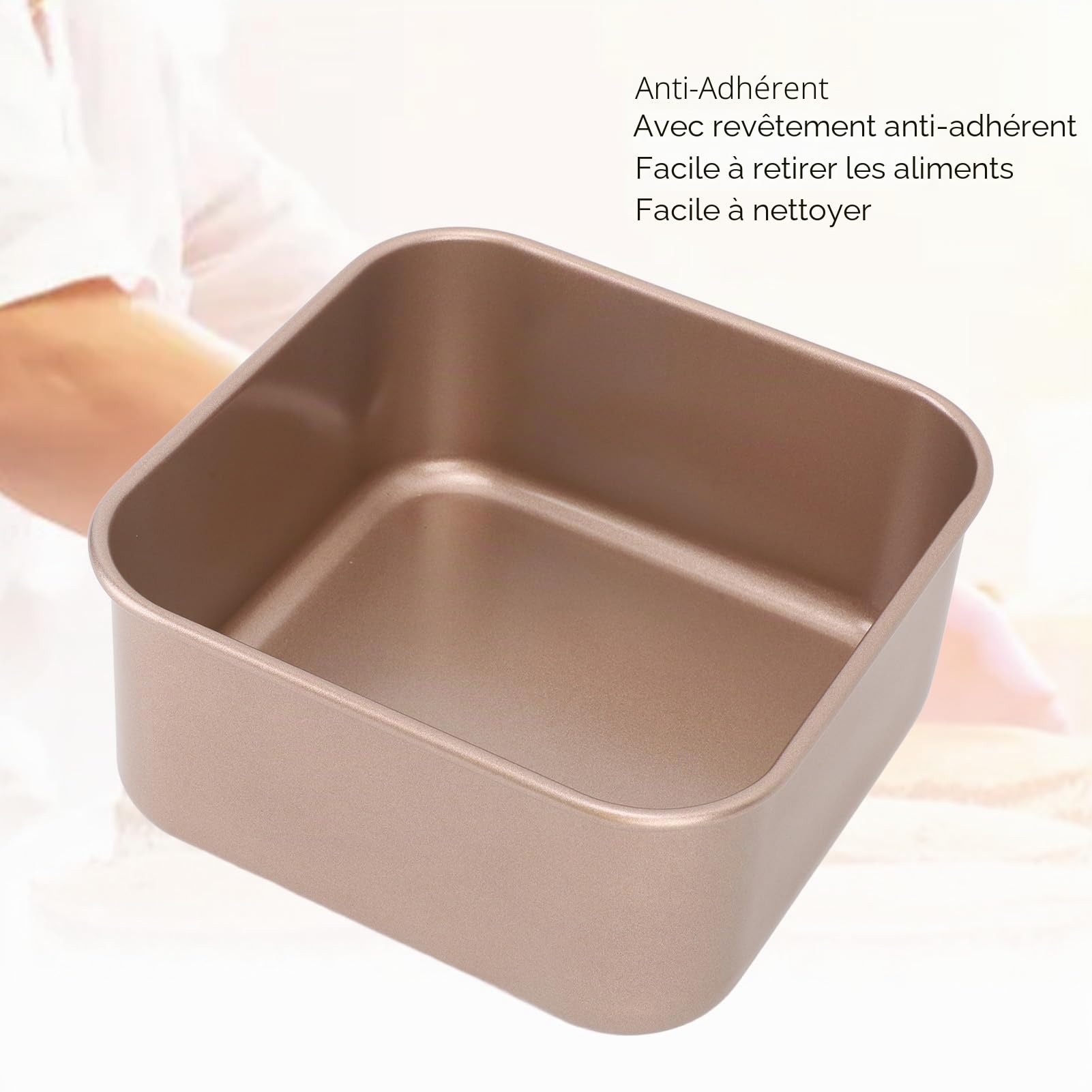 Moule à Gâteau Antiadhésif Carré Plaque à Pâtisserie Profonde en Acier au Carbone pour Four Idéal pour Gâteaux Pain Pizza Biscuits Facile à Nettoyer (Petite Taille)