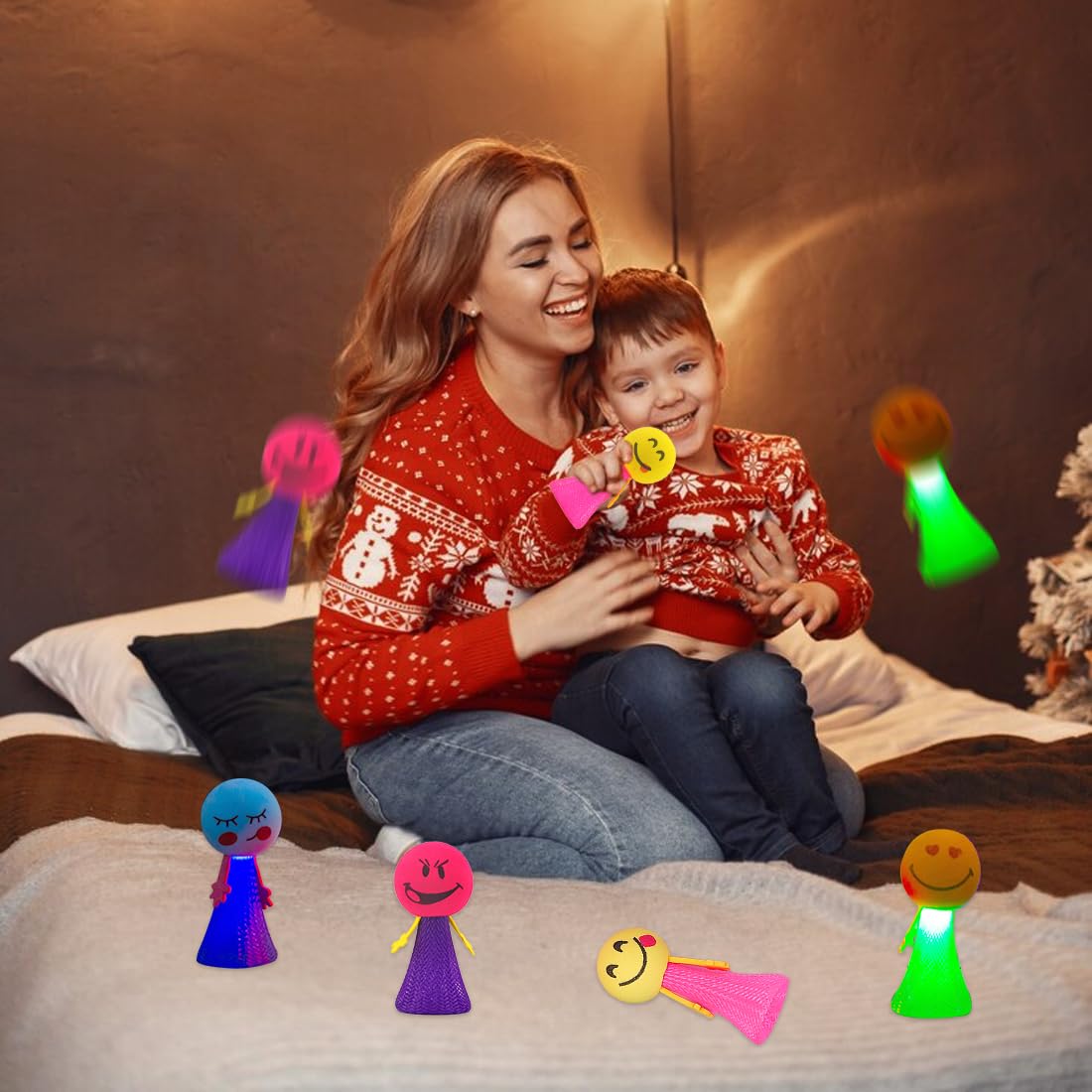 12er-Set LED-Sprungfedern — Leuchtendes Hüpfspielzeug Für Partys, Kindergeburtstage & Dunkelheit