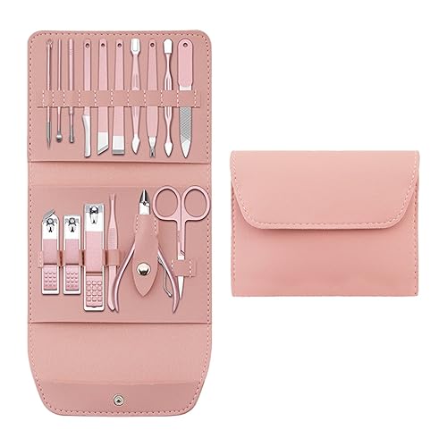 Miniatura 1 de Herramientas de manicura de oro rosa para uñas, tijeras de cortadora de acero plegable, cortaúñas para uñas, juego de recortadoras de cutículas de