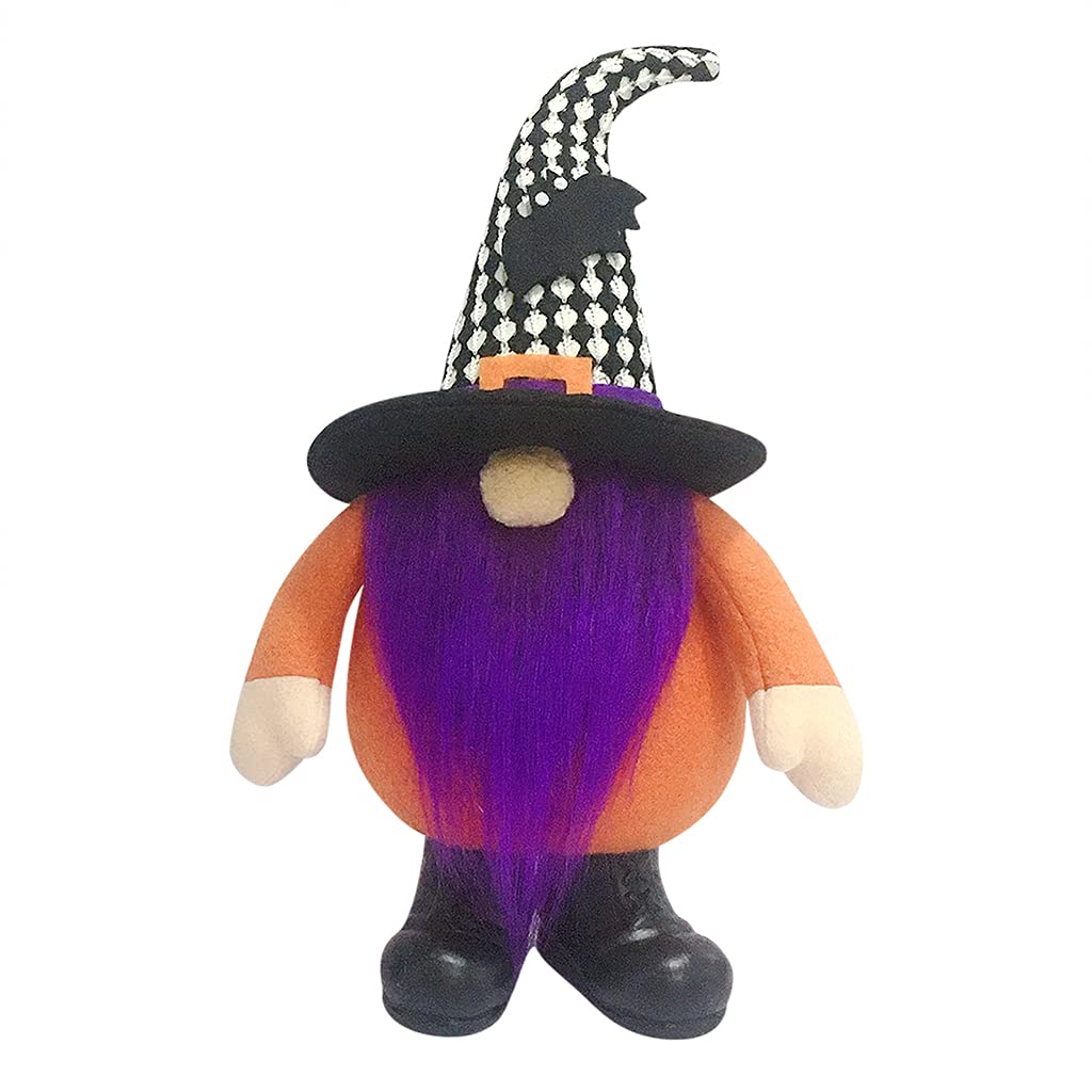 Kalttoy Halloween Gnomes Standing Plush Dwarf Christmas Decorations Plush Holiday Esstentials Witch with Bright Beards Decor for Living Room