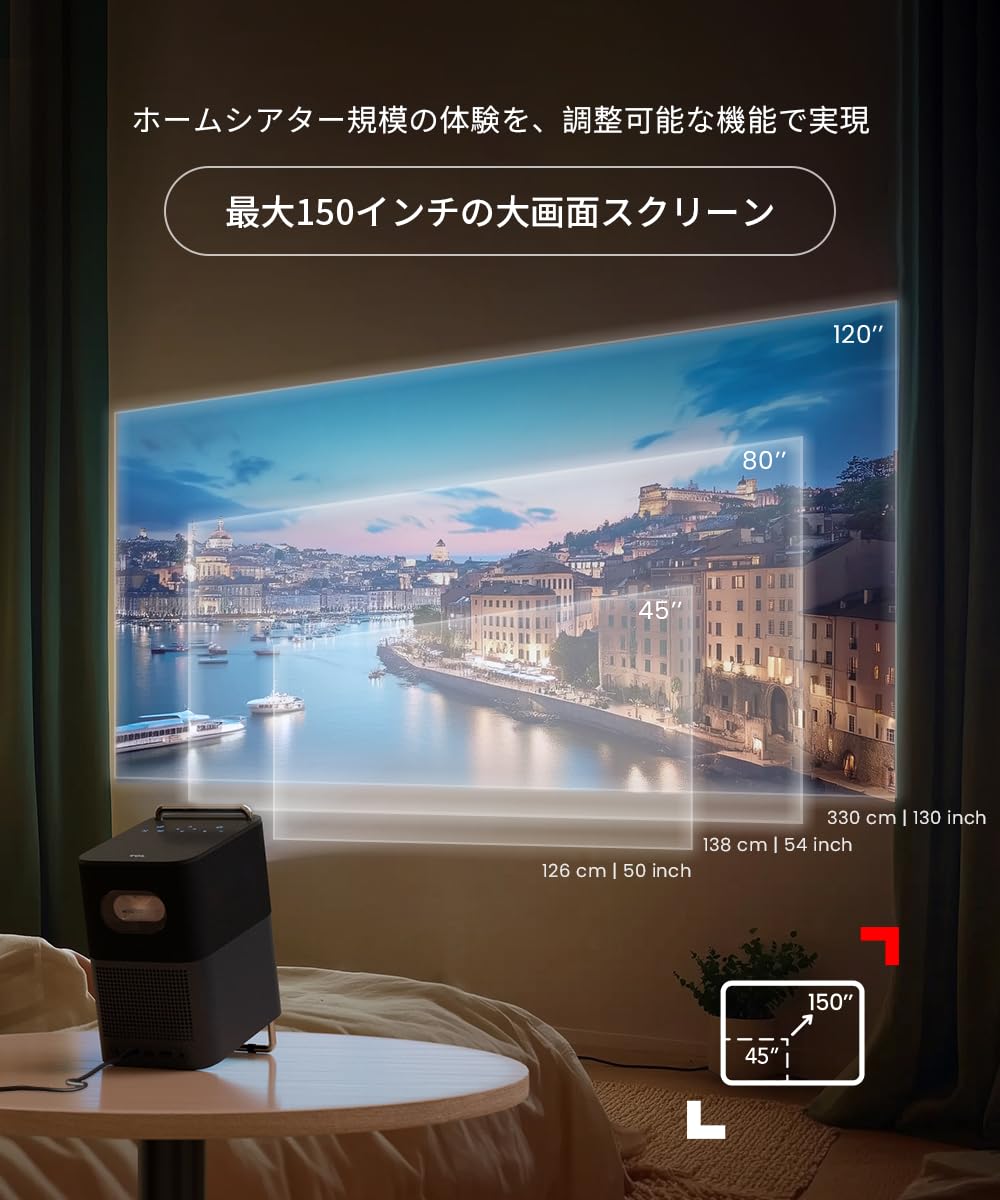 TCL プロジェクター Google TV｜600ルーメン｜1080p Amazon.co.jp: TCL C1 Google TV ポータブルプロジェクター ネイティブ
