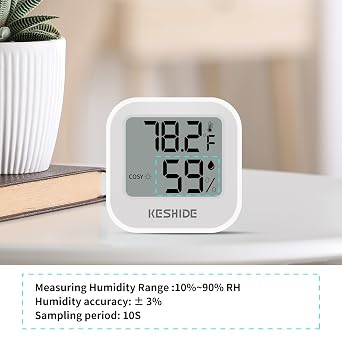 Digital Hygrometer Thermometer for Room Temperature Humidity Meter Indoor Thermometer Accuracy Calibration LCD Temperature Sensor, Bedroom, Baby Room, Office, Greenhouse, Cellar