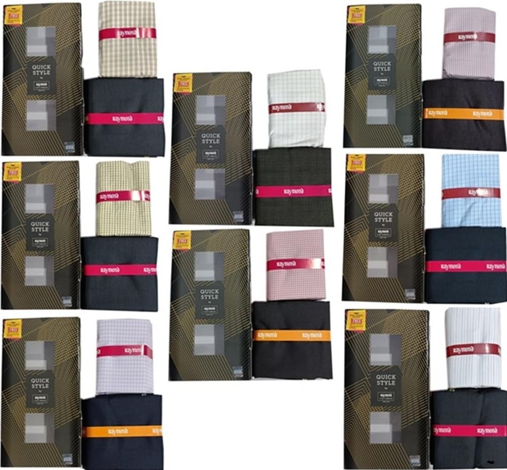 raymond fabrics Raymond Quick Style Men’s Shirt & Trouser Fabric Combo | Premium Cotton Shirt + Poly-Viscose Pant | Formal & Office Wear (Unstitched)-picture-17