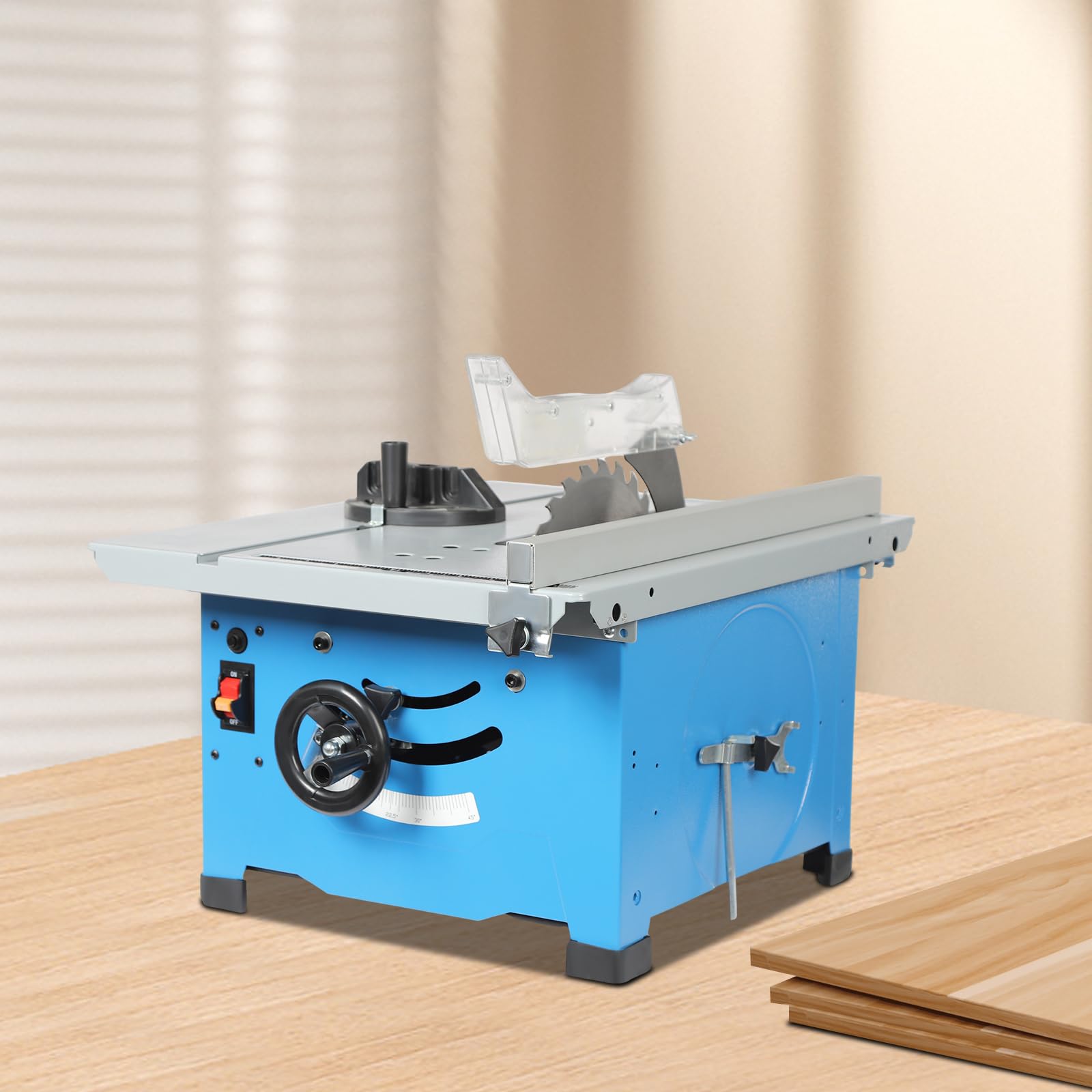 Sierra circular de mesa, ángulo de 1400 W, 220 V, sierra de mesa ajustable, altura de corte de 36 mm, 4200 r/min sierras de mesa para uso doméstico, trabajos personales de bricolaje o carpintería