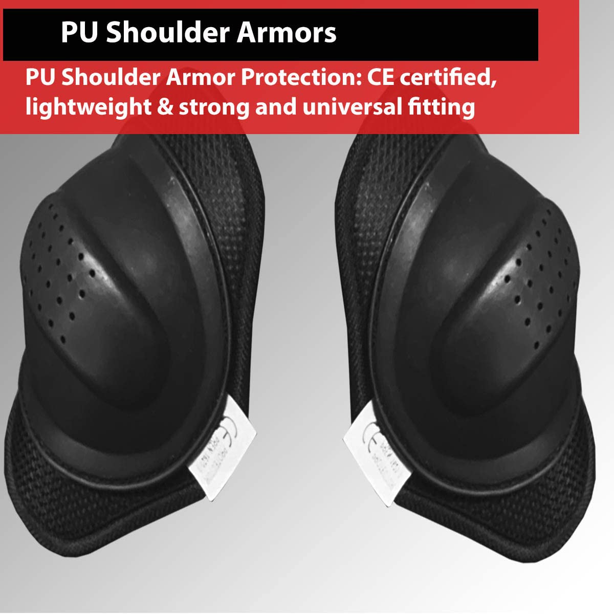 4PC CE Hard Removable Armor for Motorcycle Leather Textile Jackets All Brands Black — view 2