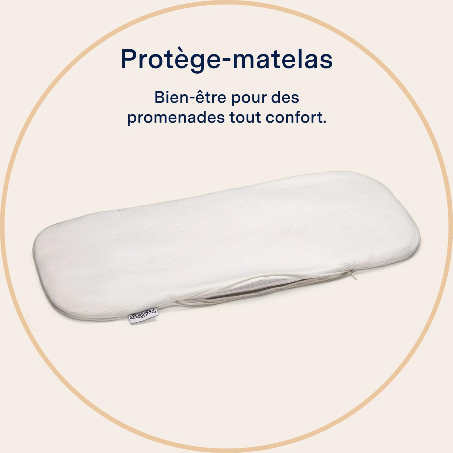 PEG Mattress Cover - Protège-Matelas Respirant en TENCEL™ pour Nacelle - Compatible avec toutes les Nacelles Peg Perego