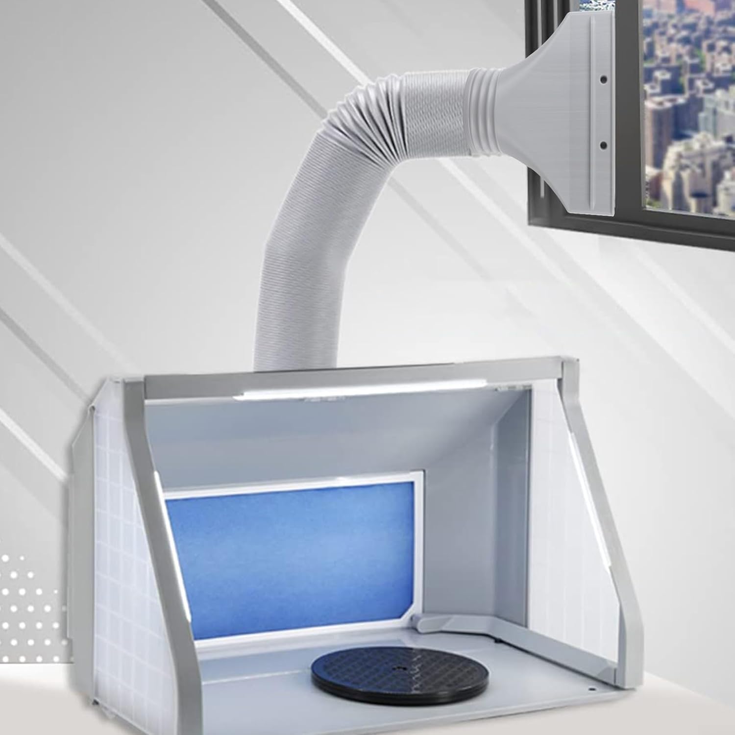 Hose Portable Conditioner & Dryer Exhaust, 22x25x2cm for Window Seal Kit with 4 Locking Tabs Home, Tent, Grey