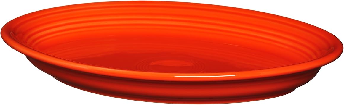 Fiesta® 13 5/8" Large Oval Serving Platter Durable Ceramic, Lead-Safe, Dishwasher/Microwave/Oven Safe Made in USA - Poppy