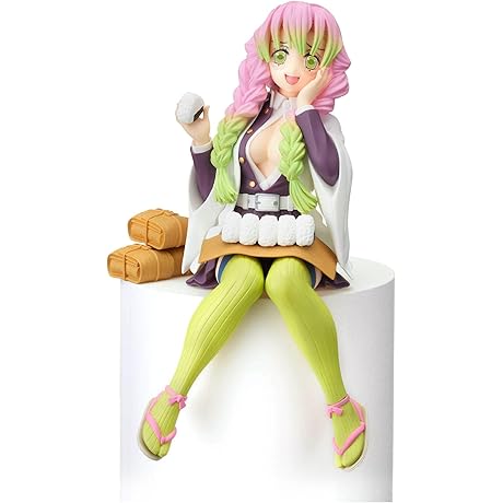 Demon Slayer Anime Characters Eat Rice Balls Kanroji Mitsuri Figures Desktop Decor