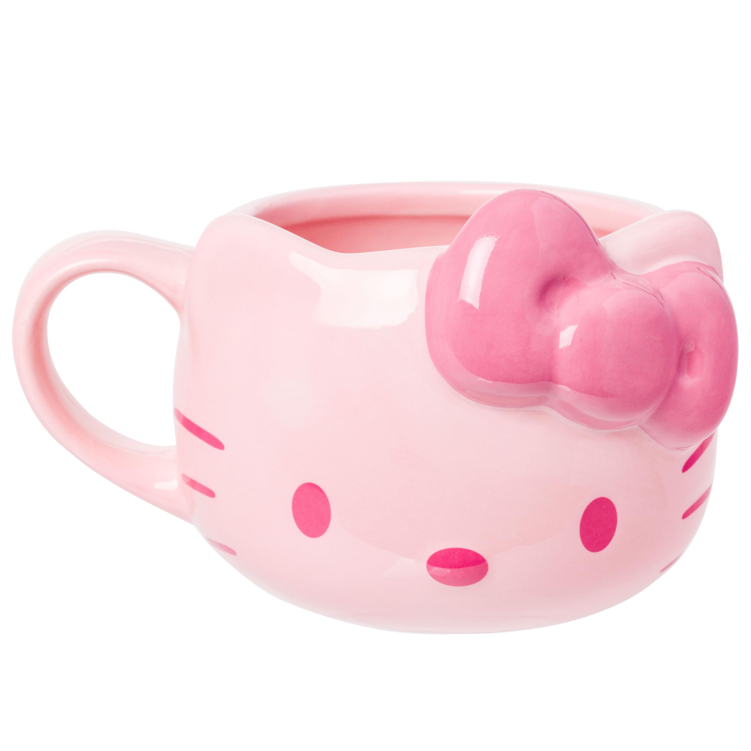 Amazon.com | Silver Buffalo Sanrio Hello Kitty Pink Face Bow, 3D