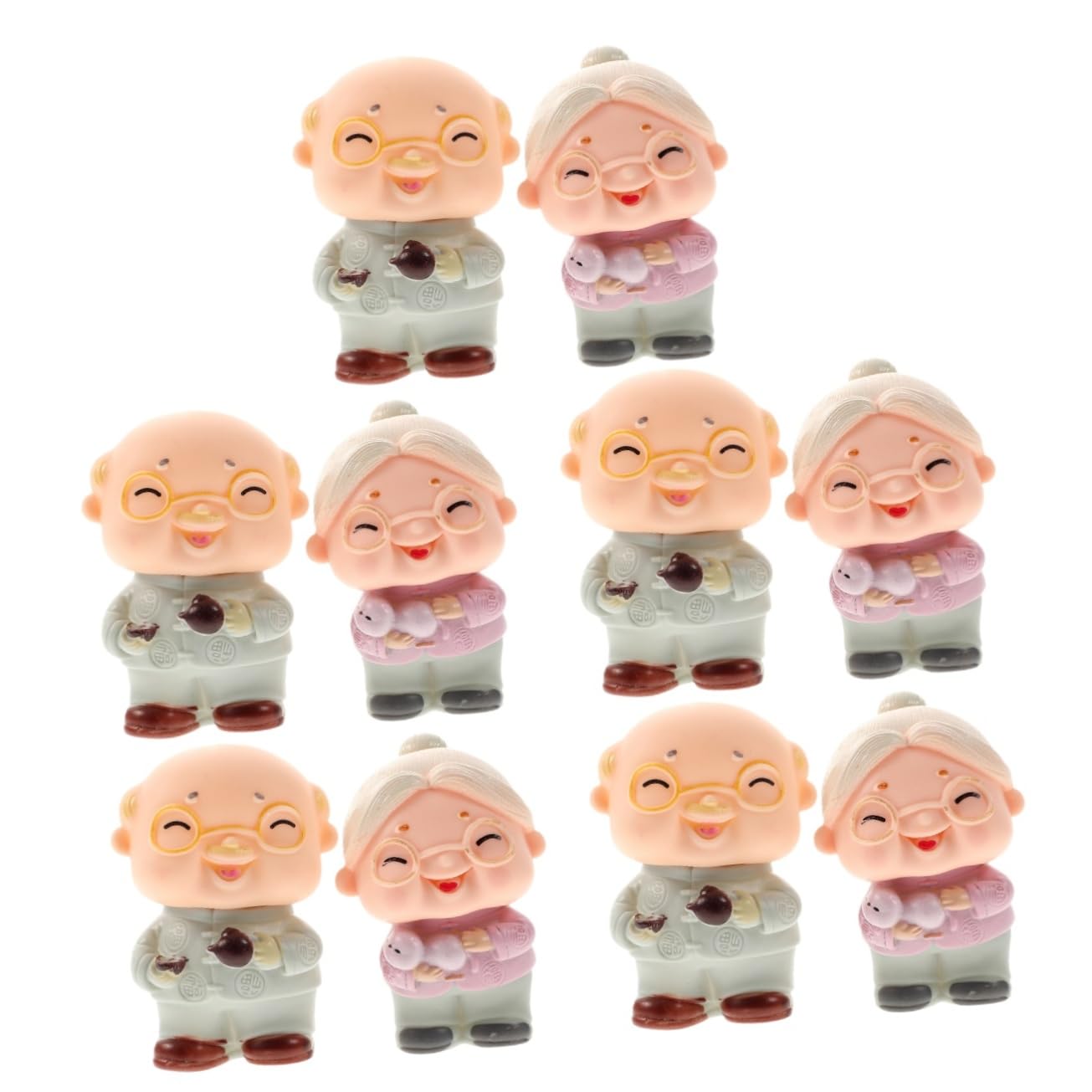 Cabilock 10pièces Figurines De Couple De Personnes Âgées Décorations De Gâteau Et Maison Ornements Romantiques pour Mariage Et Anniversaire