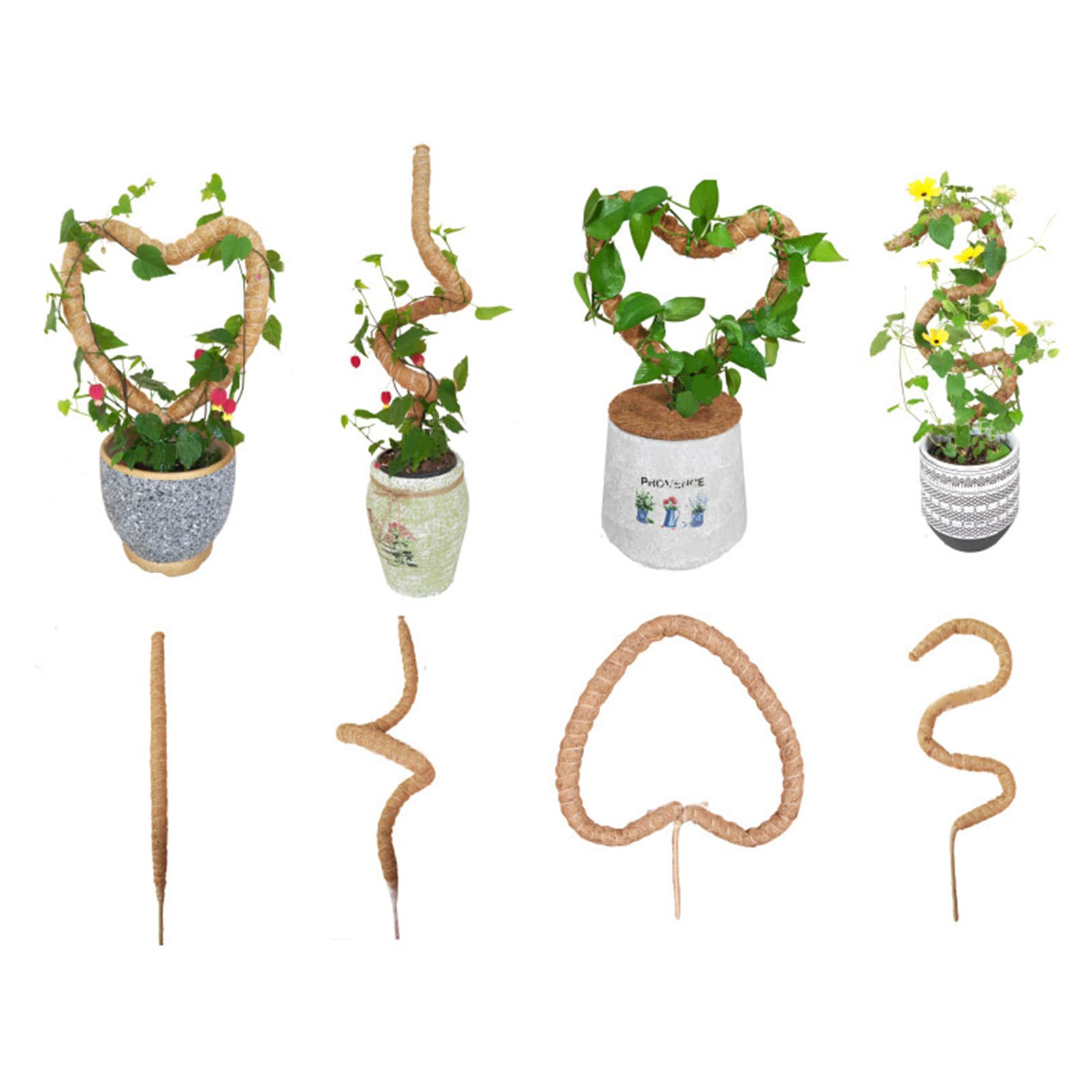 Moosstange für Pflanzen, biegbare Moosstange für Pflanzen, Monstera, handgefertigte Kokosfaser-Pflanzenstütze für Topfpflanzen, Pothos (121,9 cm)