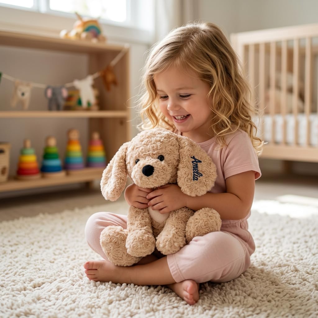 DUCKBE Custom Dog Stuffed Animal with Embroidered Name, Birthday Children’s Day Gifts for Baby Toddler, Personalized 14 Inch Golden Retriever Dog Plush Large Stuffed Animal Gifts for Boys Girls - 4