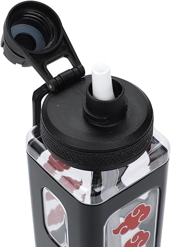 Miniatura 6 de Naruto Akatsuki Clouds - Botella de agua de plástico cuadrada negra de 24 onzas