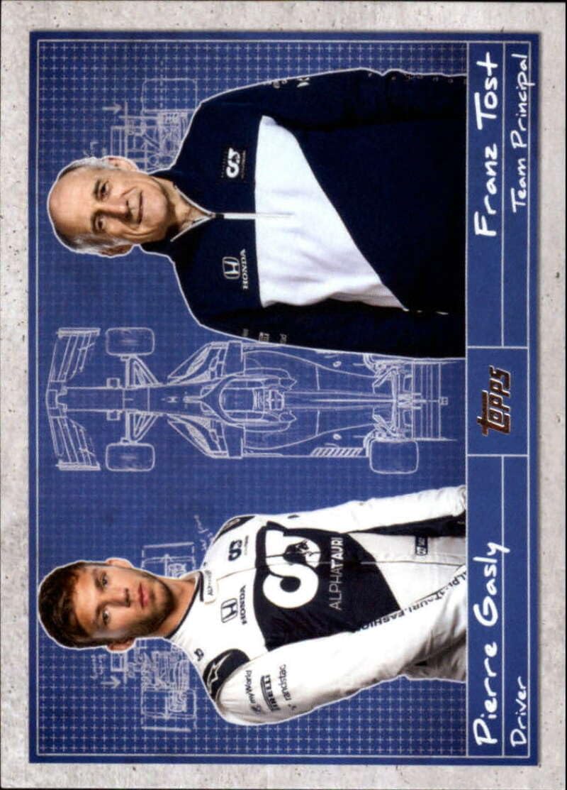 2021 Topps Formula 1 Debrief Racing #D-16 Franz Tost/Pierre Gasly Scuderia AlphaTauri Official Trading Card (Stock Photo shown, card in Near Mint to Mint Condition)