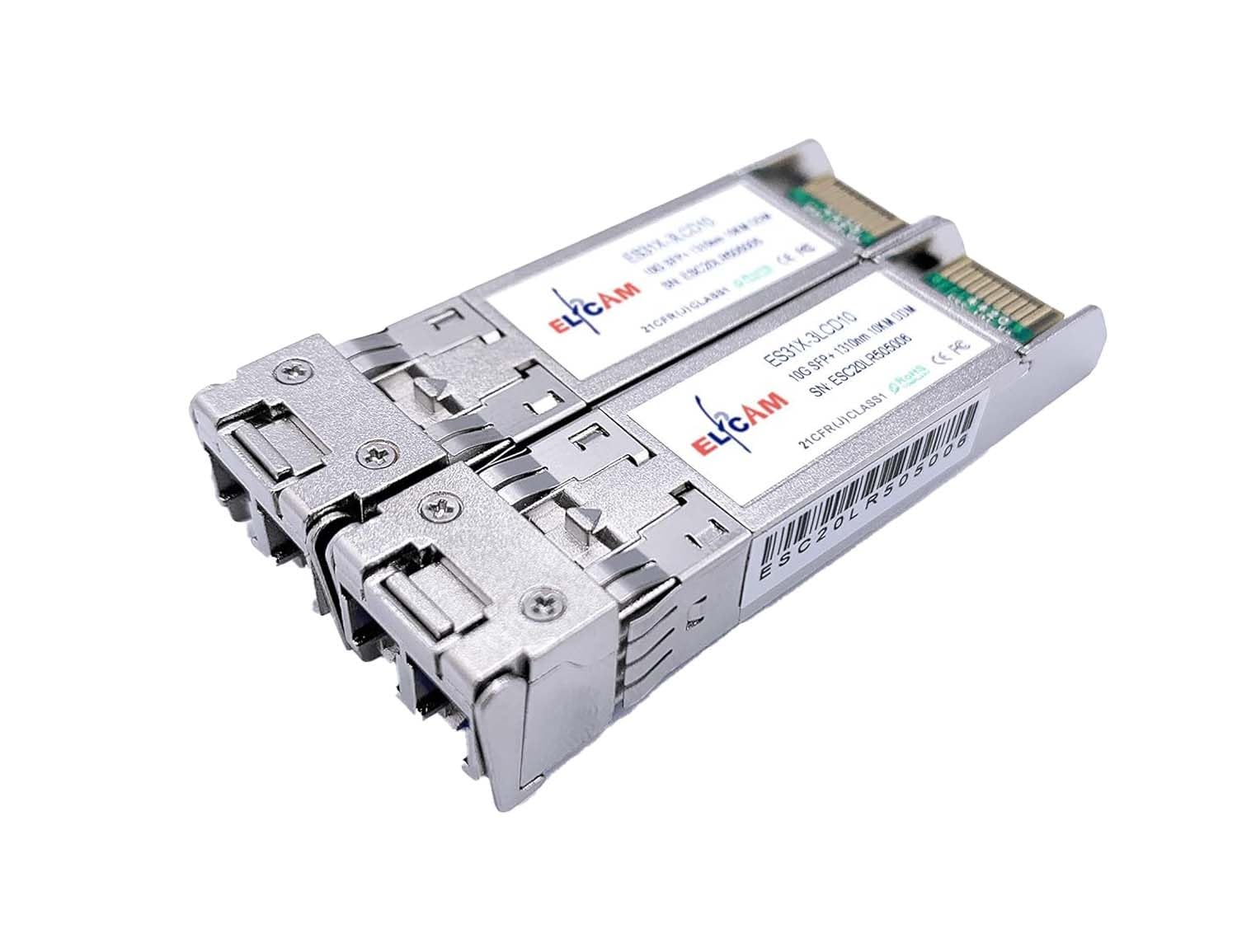 Elfcam® - 10Gbps SFP+ Module de Transceiver à Fibre Optique pour Arista, Connecteur de Fibre Optique LC/UPC Duplex Monomode (OS2),1310nm DDM 10KM