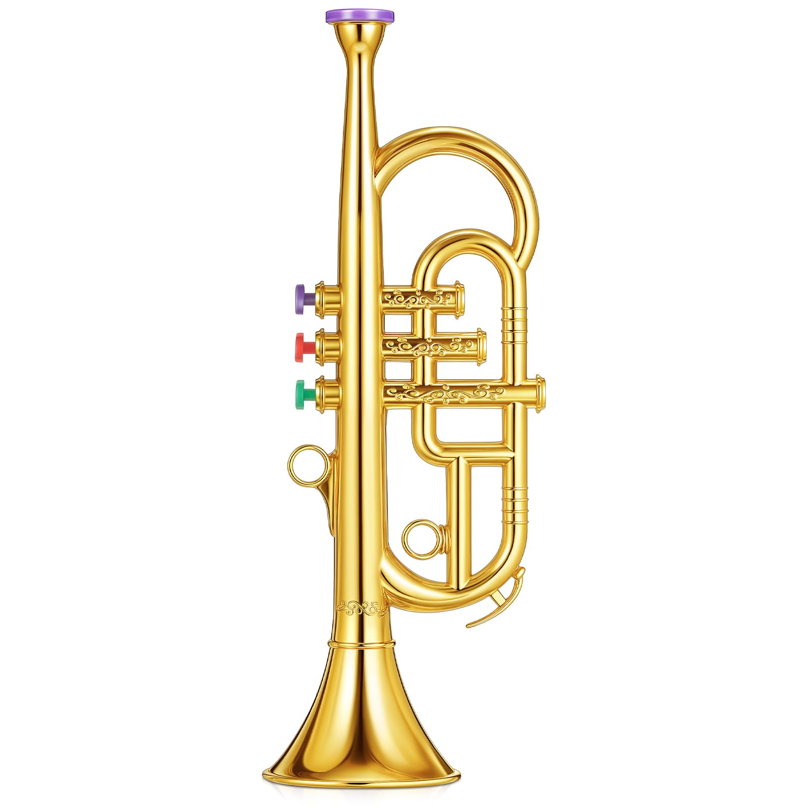 View 1 of [DAMAGED] Lewtemi Gold 3-Valve Trumpet Musical Instruments Toy for Kid Fake Plastic