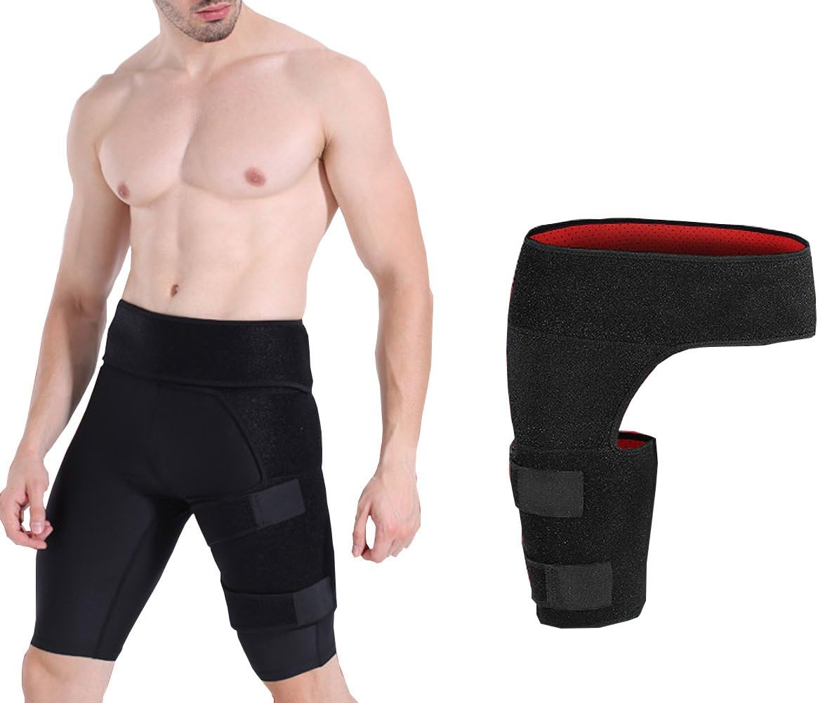 MHZIYUAN Adjustable Groin Strain Pain Wrap Hamstring Support，Groin Support,Neoprene Compression Bandage for Strain Recovery ,Hip Injury Sciatic Nerve Pain Hernia Groin Pull Hamstring for Men&Women