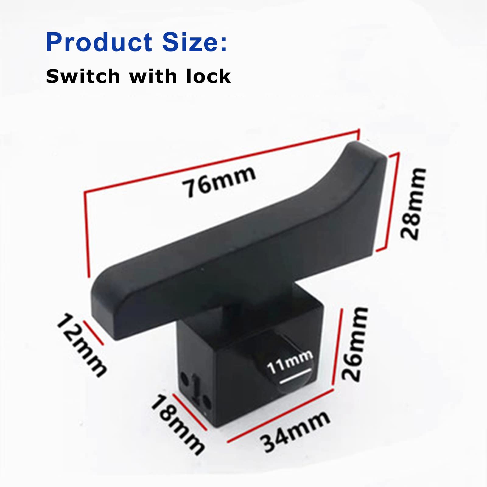 NUHFUFA Switch with Lock for Electric String Trimmer & Lawn Edger, Weed Wacker Electric Hedge Mower Switch Accessories 10A Big Cap Switch