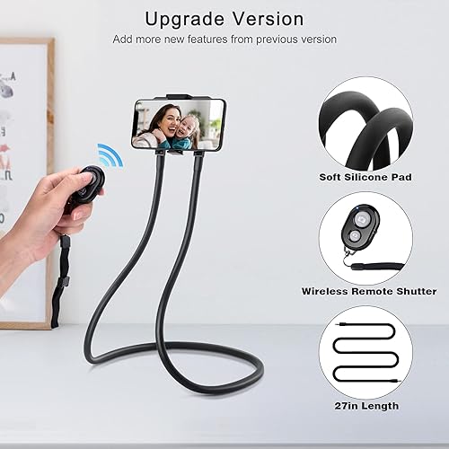 Miniatura 5 de Soporte de teléfono mejorado para cama, soporte para teléfono B-Land Neck Soporte de teléfono celular con cuello de cisne, soporte universal para