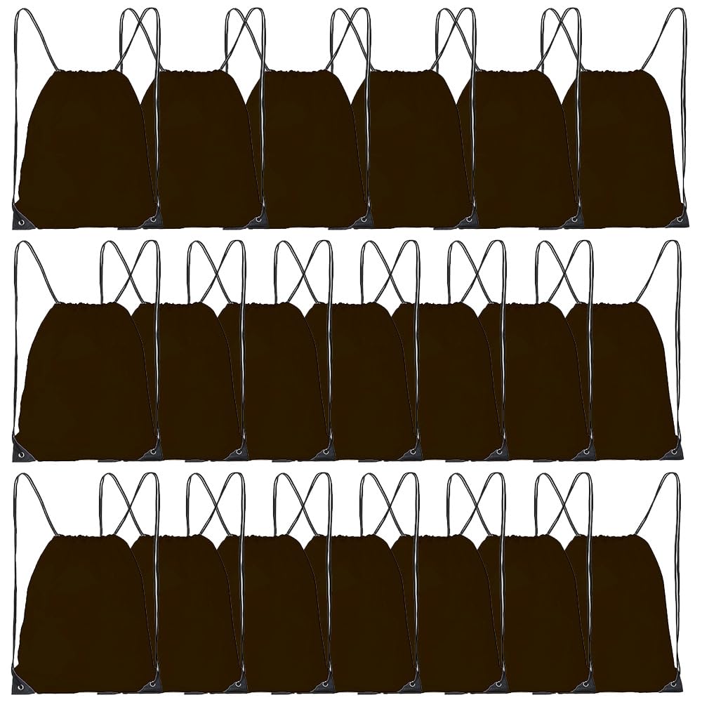 CODOBON 20 Pcs Drawstring Bags, Bulk Drawstring Backpack, Nylon Cinch Draw String Sport Bag, Black
