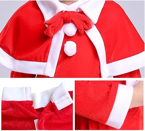 Miniatura 4 de KaTiSeMo Disfraz de Papá Noel para niñas, disfraz de Papá Noel para niños, disfraz de Navidad, traje de Papá Noel para niños