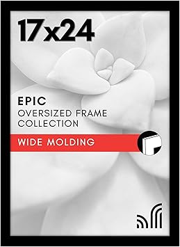 Americanflat 17x24 Picture Frame with Polished Plexiglass - Black Picture Frame - Wide Photo Frames Made of Engineered Wood for Vertical or Horizontal Wall Display - Epic Collection - Black