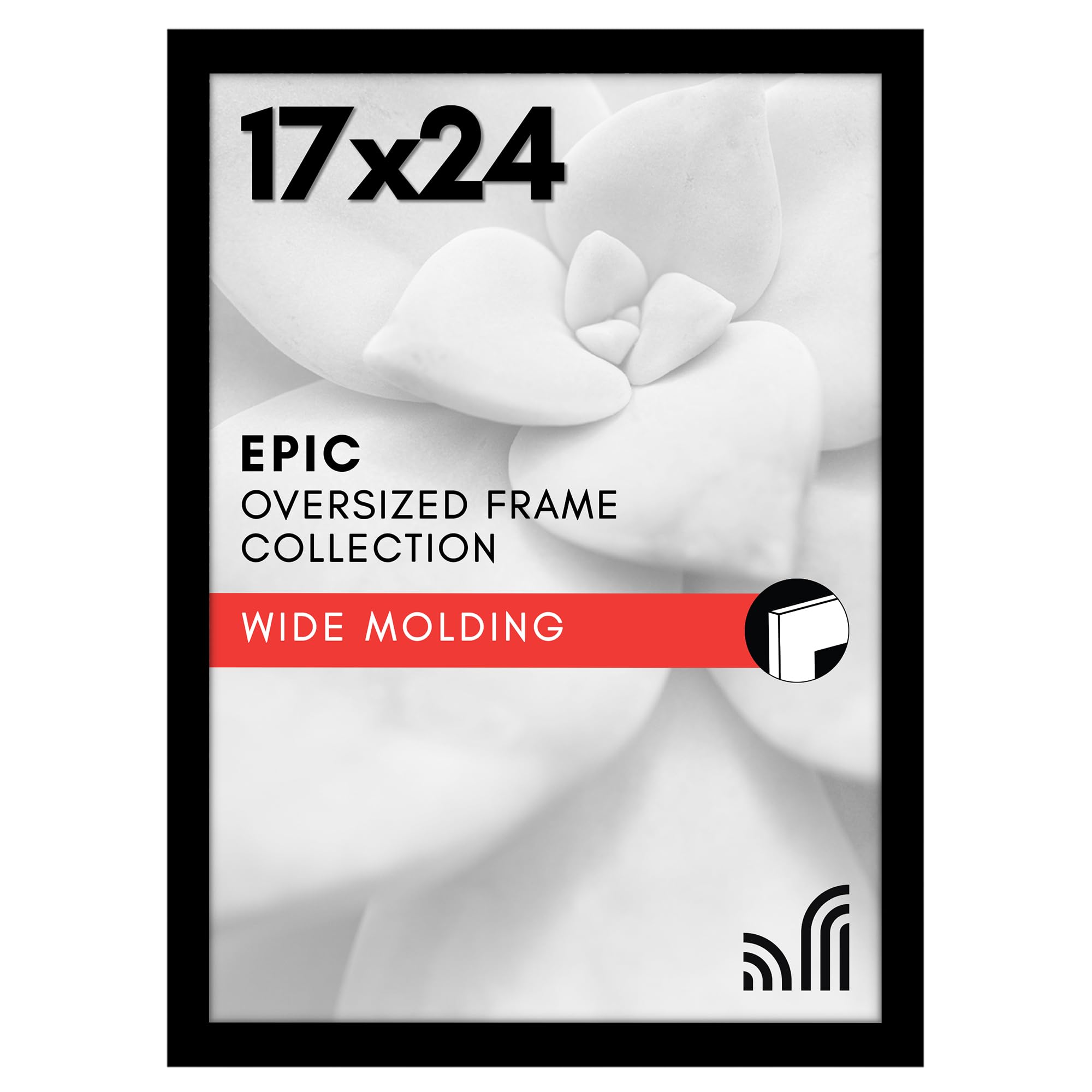 Americanflat 17x24 Picture Frame with Polished Plexiglass - Black Picture Frame - Wide Photo Frames Made of Engineered Wood for Vertical or Horizontal Wall Display - Epic Collection - Black