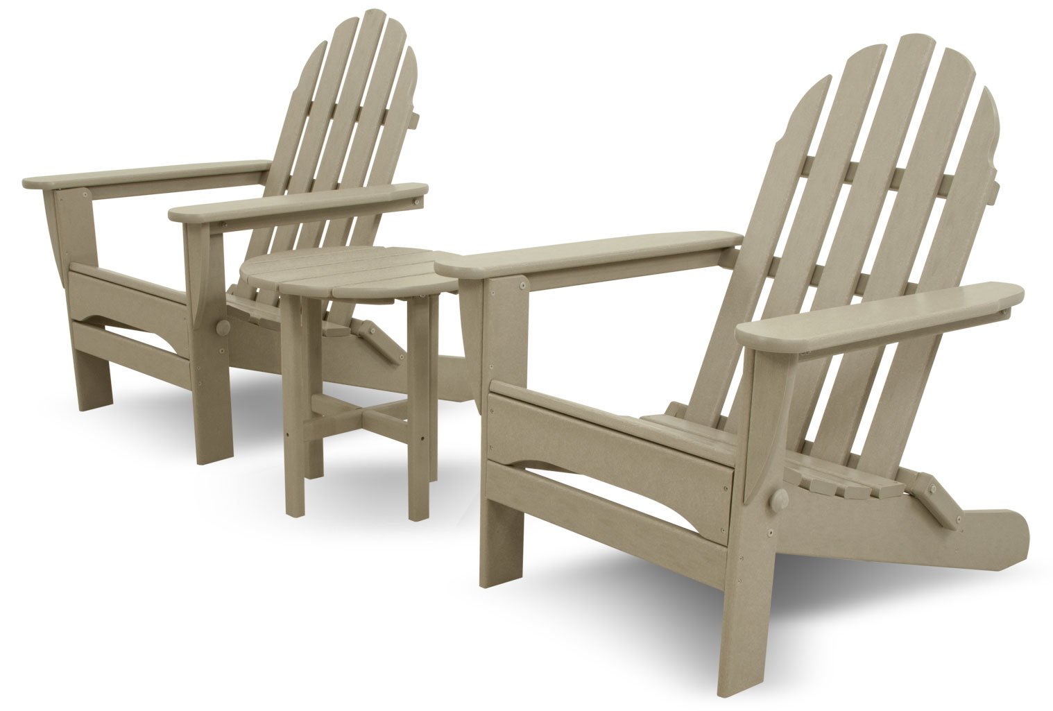 Ivy Terrace IVS118-1-SA Classics 3-Piece Folding Adirondack Set, Sand