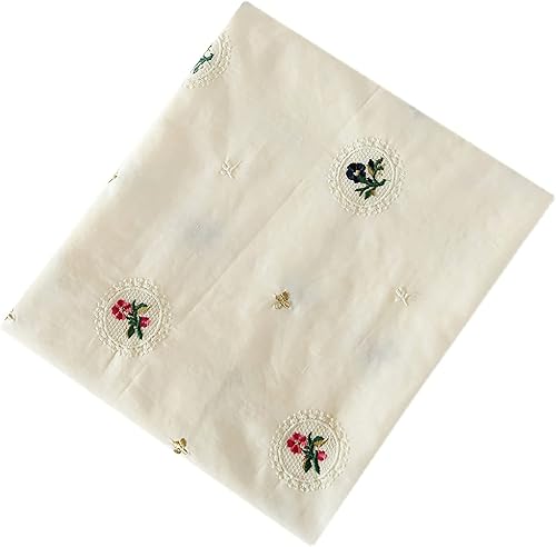 Tela de algodón floral, tela bordada, tela de flores, tela de algodón, tela de acolchado, tela de diseñador, tela por patio, tela de margaritas,