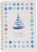 Elprico Watercolor Exercise Book for Beginners Relaxing and Easy to Paint with 12 Colors Watercolor Brush, Perfect Gift for (Sea)