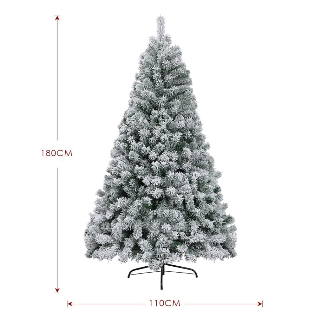 Arbre de noël Noir Sapin de Noël Artificiel enneigé for la décoration de la Maison, du Bureau et des fêtes, avec 800 Branches enneigées et Un Support en métal Sapin de noël