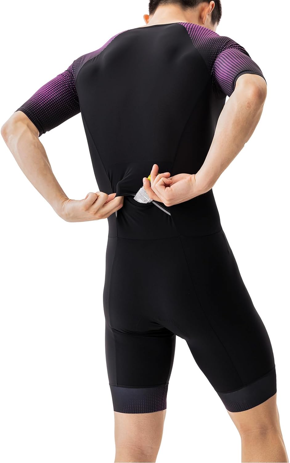 MY KILOMETRE Men’s Triathlon Suits Short Sleeve Tri Suit Racing Triathlon Suit – Quick Dry, Padded, Zipper Pocket - Image 5