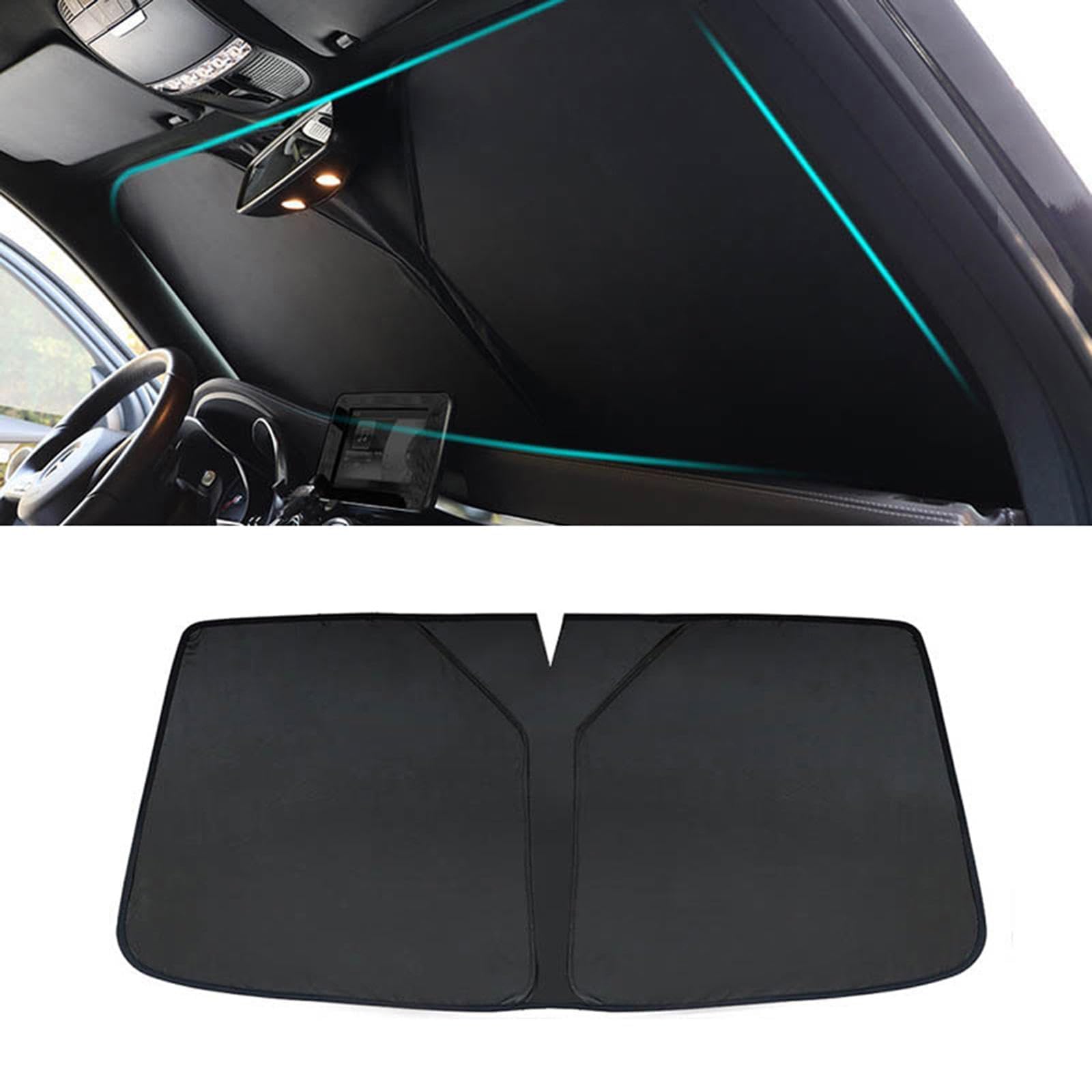 R-timer Car Windshield Sunshade for Ford Ranger Wildtrak 2025 2026, Foldable Front Window Sun Shade with UV Protection, Interior Heat Shield and Privacy Cover
