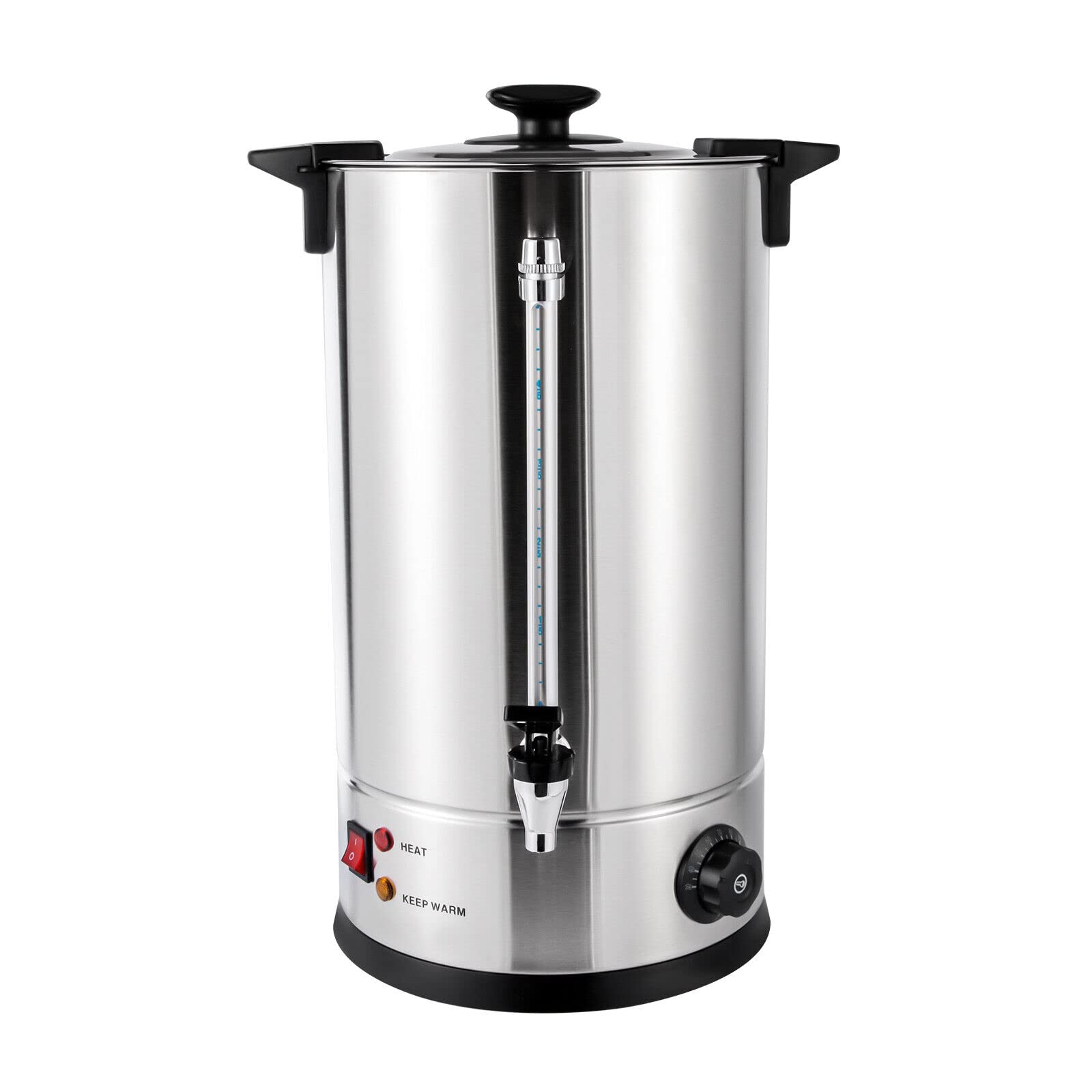 VPABES 15L Commercial Coffee Urn with Faucet, Stainless Steel Percolate Coffee Maker Hot Water Urn for Catering Parties Office Wedding Automatic Hot Water Dispenser